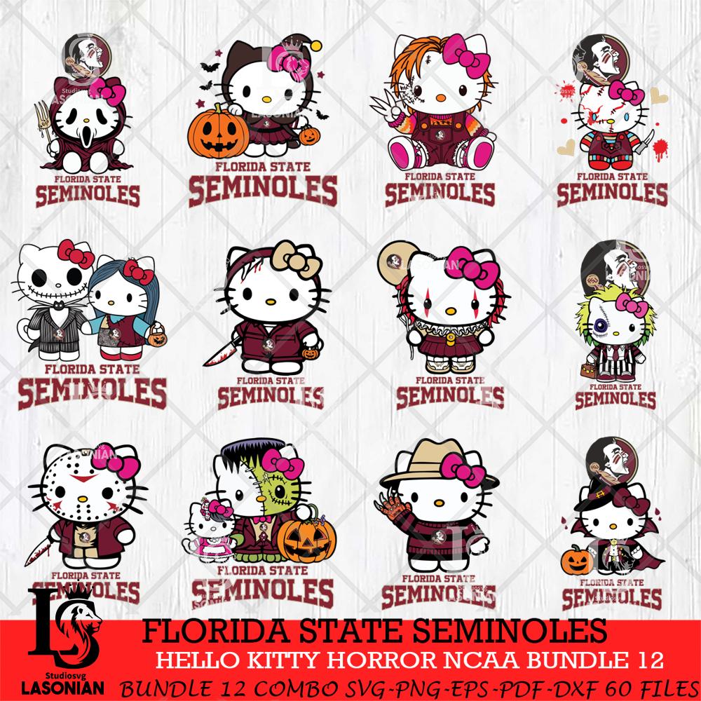 Florida State Seminoles Hello Kitty Horror NCAA Bundle 12 SVG – lasoniansvg