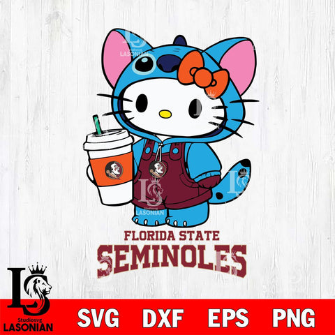 Florida State Seminoles Hello Kitty Stitch Svg Eps Dxf Png File, NCAA svg, Digital Download, Instant Download
