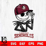 Florida State Seminoles Jack Skellington 3 Halloween Svg Eps Dxf Png File, NCAA svg, Digital Download, Instant Download