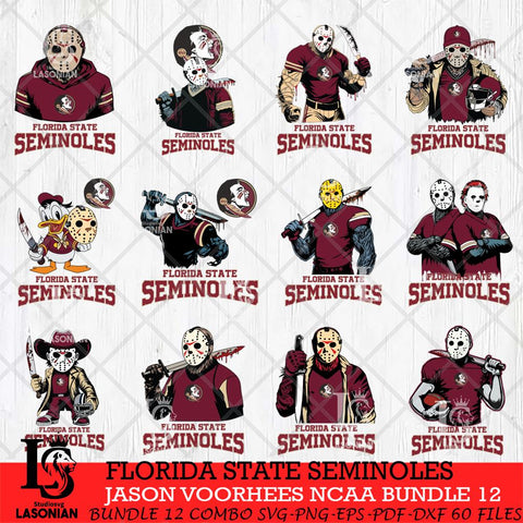Florida State Seminoles Jason Voorhees NCAA Bundle 12 SVG Svg Eps Dxf Png File, Digital Download