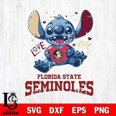 Florida State Seminoles Love Stitch, Svg Eps Dxf Png File, Digital Download