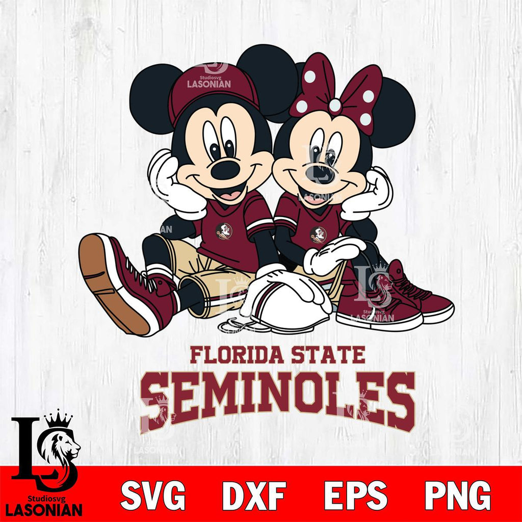 Florida State Seminoles Mickey Minnie Mouse Football Sit – lasoniansvg