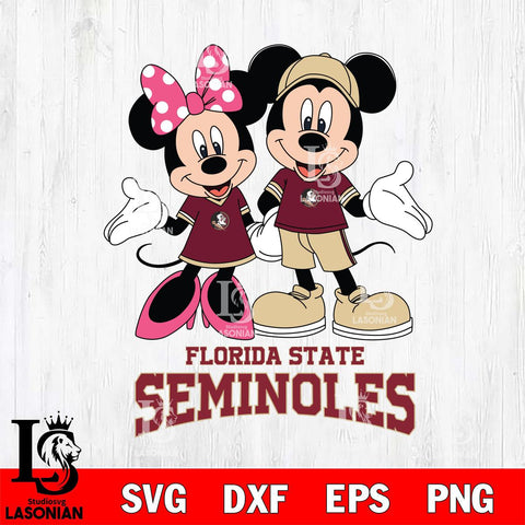 Florida State Seminoles Mickey Minnie Mouse Sport Svg Eps Dxf Png File, NCAA svg , File Cut , Digital Download , Instant Download, Cut Svg Files