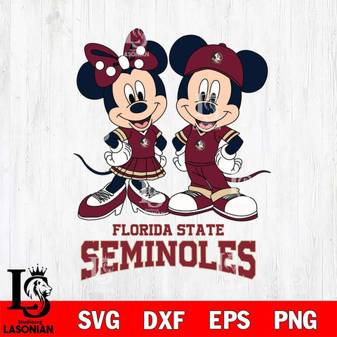 Florida State Seminoles Mickey Minnie Mouse rugby ball Svg Eps Dxf Png File, NCAA svg , File Cut , Digital Download , Instant Download, Cut Svg Files