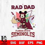 Florida State Seminoles Mickey Wearing Hoodie Rad Dad SVG DXF EPS PNG FILE, NCAA File Cut,Digital Download,Instant Download