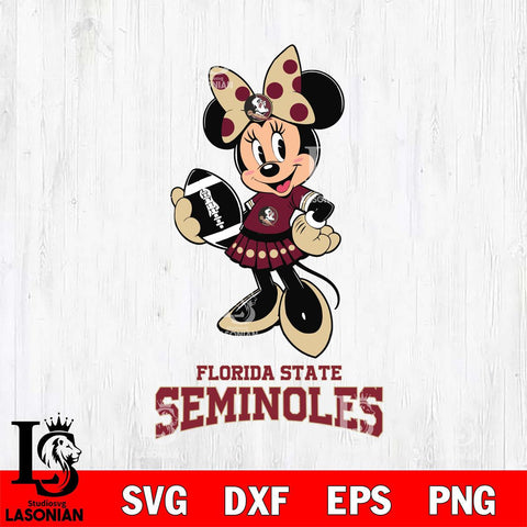 Florida State Seminoles Minnie Mouse, Svg Eps Dxf Png File, Digital Download