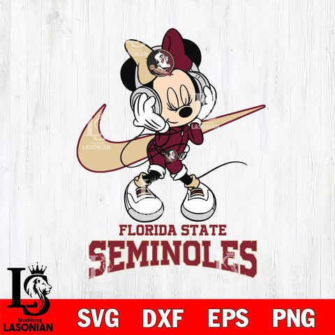 Florida State Seminoles Minnie Mouse Dancing NIKE, Svg Eps Dxf Png File, Digital Download