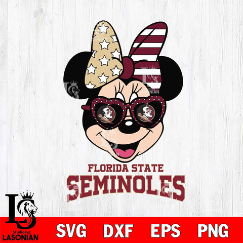 Florida State Seminoles Minnie Mouse Love 2, Svg Eps Dxf Png File, Digital Download