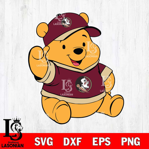 Florida State Seminoles Pooh Bear Svg Eps Dxf Png File, NCAA svg, Digital Download, Instant Download