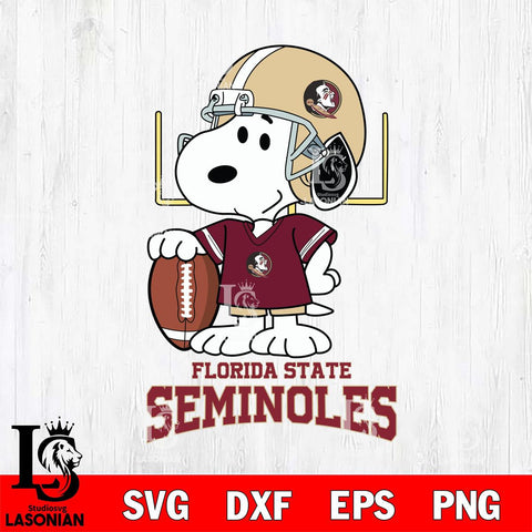 Florida State Seminoles Snoopy Player Football SVG DXF EPS PNG FILE,Snoopy File Cut, NCAA Digital Download,Instant Download,Christmas Silhouette