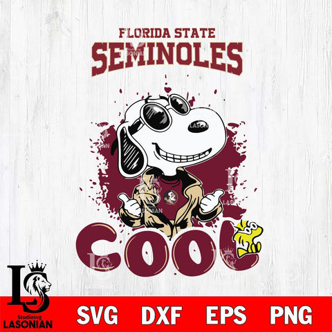Florida State Seminoles Snoopy Sport 7 Svg Eps Dxf Png File, Digital Download