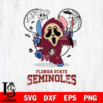 Florida State Seminoles Stitch Ghost Face Halloween 2 Svg Eps Dxf Png File, Digital Download, Instant Download