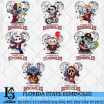 Florida State Seminoles Stitch Horror Halloween Bundle NCAA Svg Eps Dxf Png File, Digital Download, Instant Download