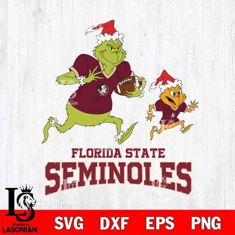 Florida State Seminoles The Grinch & Max Football Cricut,Christmas SVG DXF EPS PNG FILE, NCAA Digital Download,Instant Download, Silhouette