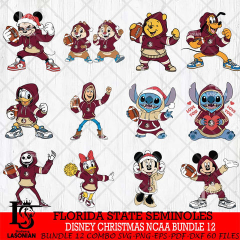 Florida State Seminoles  Disney christmas NCAA Bundle File Cut, Bundle NCAA SVG DXF EPS PNG FILE, Digital Download , Criucut , Silhouette