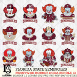 Florida State Seminoles  Pennywise Horror NCAA Bundle 12 SVG Svg Eps Dxf Png File, Digital Download