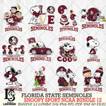 Florida State Seminoles  Snoopy NCAA Bundle 12 SVG Svg Eps Dxf Png File, Digital Download