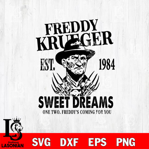 Freddy Krueger EST 1984 SVG DXF EPS PNG FILE, Halloween File Cut, Digital Download,Instant Download, Silhouette,Horror Cricut