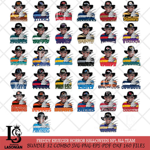 Freddy Krueger Horror Halloween NFL Svg Eps Dxf Png File, Bundle NFL svg, Digital Download, Instant Download