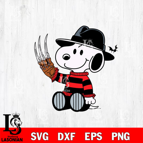 Freddy Krueger Snoopy SVG DXF EPS PNG FILE, Halloween File Cut, Digital Download,Instant Download, Silhouette, Cricut