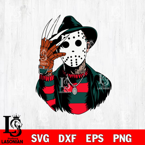 Freddy Wearing Jason Voorhees Mask SVG DXF EPS PNG FILE, Halloween File Cut, Digital Download,Instant Download, Silhouette,Horror Cricut