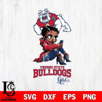 Fresno State Bulldogs Beauty Black Fan Girl Football, Svg Eps Dxf Png File, Digital Download