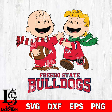 Fresno State Bulldogs Charlie Brown & Linus Football Cricut,Christmas SVG DXF EPS PNG FILE, NCAA Digital Download,Instant Download, Silhouette