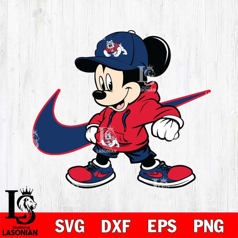 Fresno State Bulldogs Cool Mickey Mouse Svg Eps Dxf Png File, NCAA svg, Digital Download, Instant Download