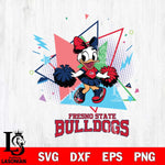 Fresno State Bulldogs Cute Daisy Duck Cheerleader SVG DXF EPS PNG FILE, NCAA File Cut,Digital Download,Instant Download