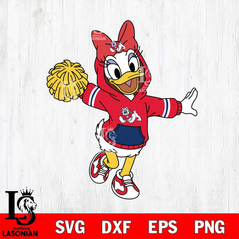 Fresno State Bulldogs Daisy Duck Cheerleader Christmas File Cut, NCAA SVG DXF EPS PNG FILE, Digital Download , Criucut , Silhouette