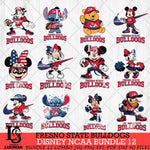 Fresno State Bulldogs Disney NCAA Bundle Svg PNG 12 Svg Eps Dxf Png File, Digital Download