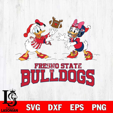Fresno State Bulldogs Donald Duck & Daisy Duck Football Cricut,Christmas SVG DXF EPS PNG FILE, NCAA Digital Download,Instant Download, Silhouette