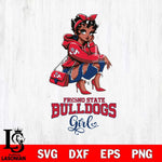 Fresno State Bulldogs Fashion Black Fan Girl Betty Boop, Svg Eps Dxf Png File, Digital Download