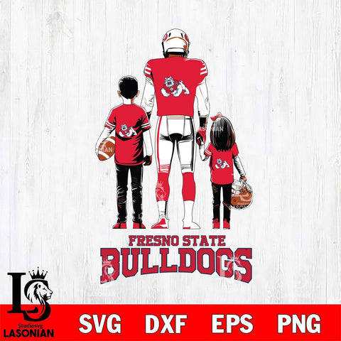 Fresno State Bulldogs Father And Child Football SVG DXF EPS PNG FILE,NCAA SVG, Father day Digital Download,Instant Download, Silhouette