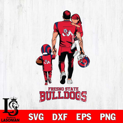 Fresno State Bulldogs Father And Son Football SVG DXF EPS PNG FILE,NCAA SVG, Father day Digital Download,Instant Download, Silhouette