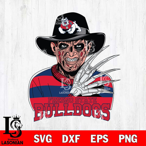 Fresno State Bulldogs Freddy Krueger Horror Halloween Svg Eps Dxf Png File, NCAA svg, Digital Download, Instant Download