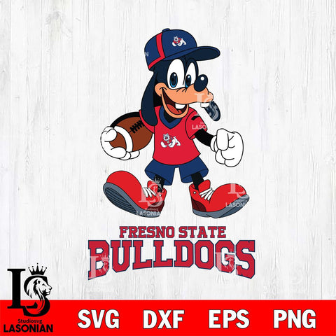 Fresno State Bulldogs Goofy Football Player SVG DXF EPS PNG FILE,NCAA svg ,Football Digital Download,Instant Download, Silhouette