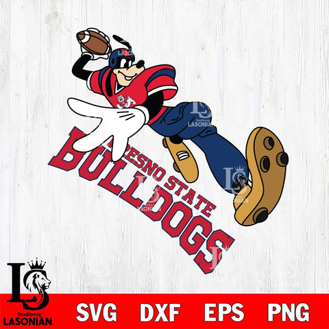 Fresno State Bulldogs Goofy rugby player SVG DXF EPS PNG FILE,NCAA svg ,Football Digital Download,Instant Download, Silhouette