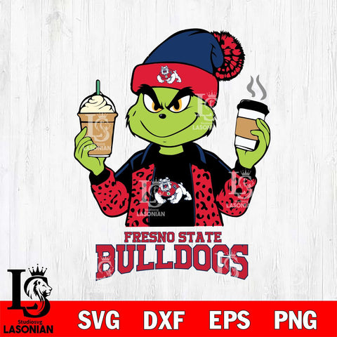 Fresno State Bulldogs Grinch 2 coffee Svg Eps Dxf Png File, Digital Download, Instant Download