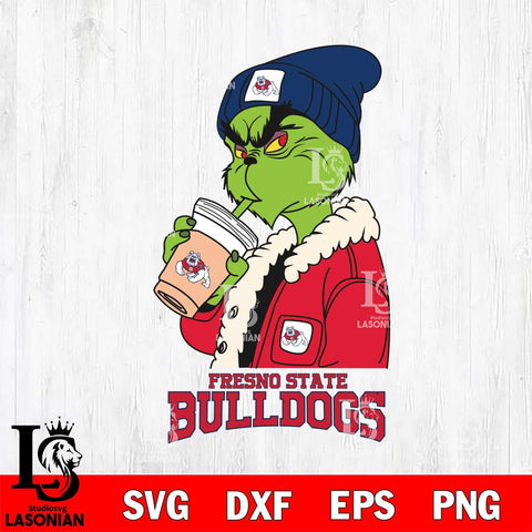 Fresno State Bulldogs Grinch Bougie Football Svg Eps Dxf Png File, Digital Download, Instant Download