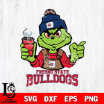 Fresno State Bulldogs Grinch with coffee Svg Eps Dxf Png File, Digital Download, Instant Download