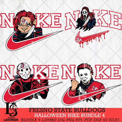 Fresno State Bulldogs Halloween Nike NCAA Bundle 4 Svg Eps Dxf Png File, Digital Download, Instant Download