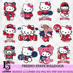 Fresno State Bulldogs Hello Kitty Bundle 12 SVG Svg Eps Dxf Png File, Digital Download, Instant Download
