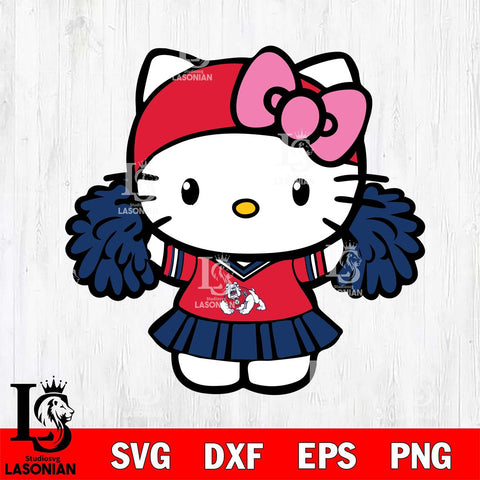 Fresno State Bulldogs Hello Kitty Cheerleader 5 Svg Eps Dxf Png File, Digital Download, Instant Download