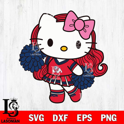 Fresno State Bulldogs Hello Kitty Cheerleader 7 Svg Eps Dxf Png File, Digital Download, Instant Download