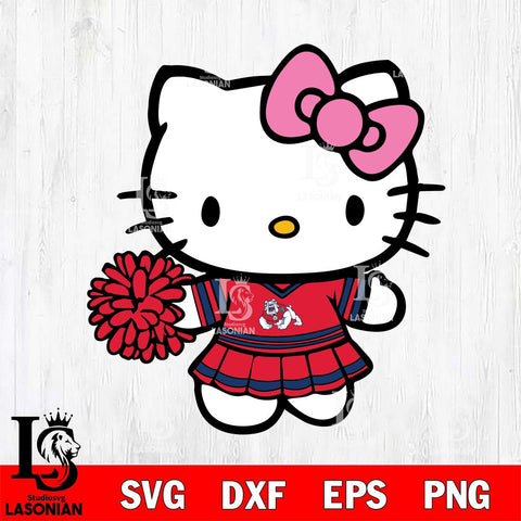 Fresno State Bulldogs Hello Kitty Cheerleader 8 Svg Eps Dxf Png File, Digital Download, Instant Download