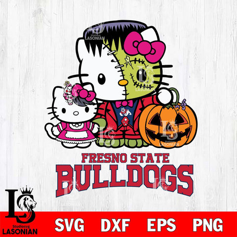 Fresno State Bulldogs Hello Kitty Horror 10 Svg Eps Dxf Png File, Digital Download