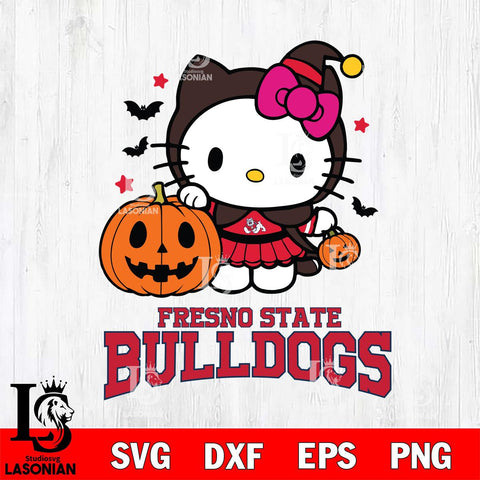 Fresno State Bulldogs Hello Kitty Horror 1 Svg Eps Dxf Png File, Digital Download