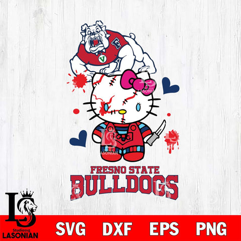 Fresno State Bulldogs Hello Kitty Horror 2 Svg Eps Dxf Png File, Digital Download