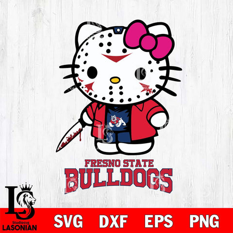 Fresno State Bulldogs Hello Kitty Horror 3 Svg Eps Dxf Png File, Digital Download